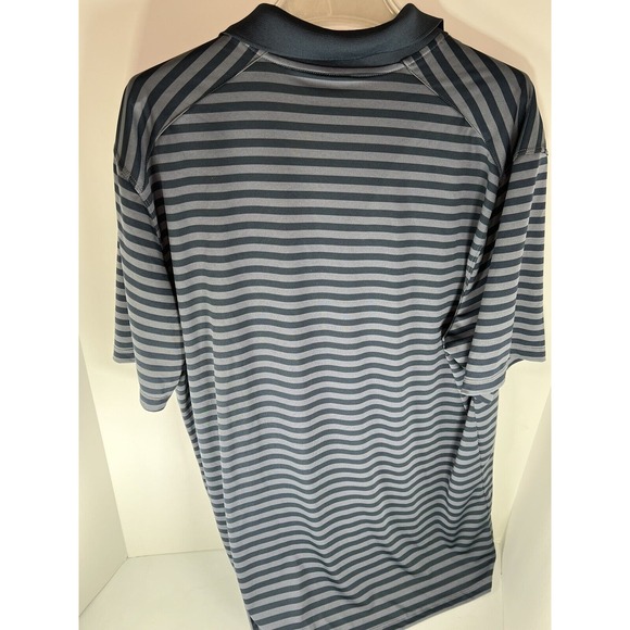 Nike‎ Golf Dri-Fit Short Sleeve Polo Shirt Men's Large Gray Black Stripe - Picture 6 of 6